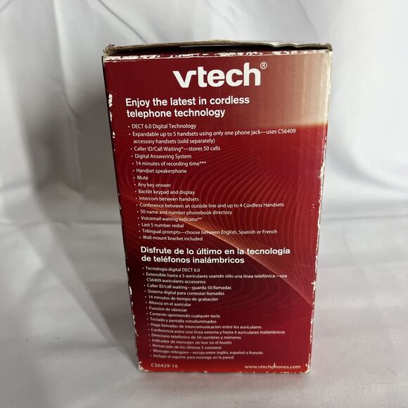 VTech CS6529-26 DECT 6.0 Phone Answering System with Caller ID/Call Red - Picture 7 of 9